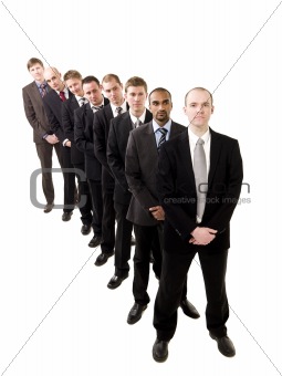 Businessmen on a line