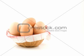 eggs in a wicker basket
