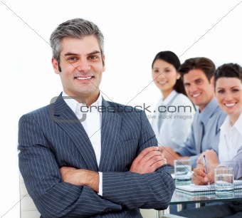 Smiling business team