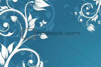 Abstract Background with flowers and butterfly