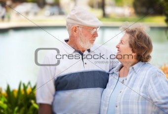Happy Senior Couple Enjoying Each Other in The Park.