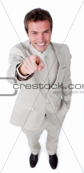 Assertive attractive businessman pointing at the camera 