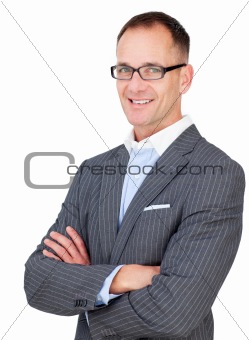 Middle aged businessman wearing glasses 