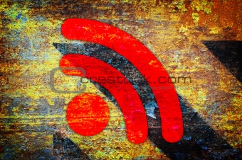Grunge background and texture with a symbol.