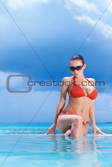 Woman at Maldives