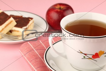 Tea and apple cake