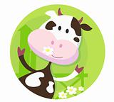 Happy cow character  - farm animal