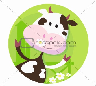 Happy cow character  - farm animal