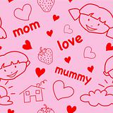 Mother's day seamless pattern