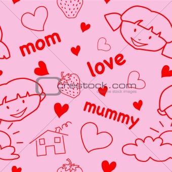 Mother's day seamless pattern