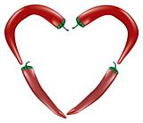 Heart-shaped chili peppers