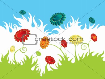Flower meadow wallpaper