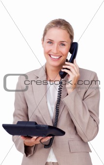 Elegant businesswoman on phone 