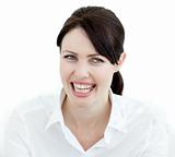 Close-up of a laughing businesswoman 