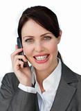 Captivating businesswoman using a mobile phone