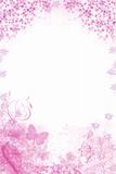 Pink floral Background with butterfly