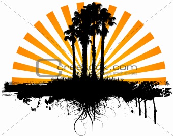 grunge palm trees 