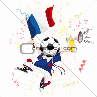 France Soccer Fan with Ball Head.