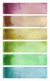 Colorful cloudy watercolor banner set