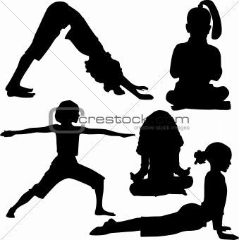 Child`s yoga and gymnastics
