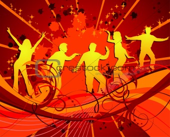 Dancing silhouettes, vector