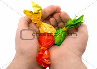 Candies in a hand
