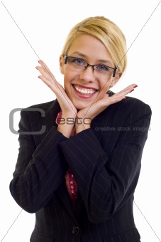 excited business woman