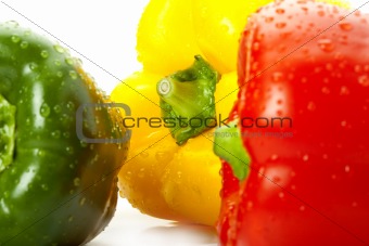  peppers with water on