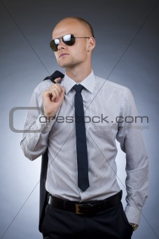 young businessman looking away