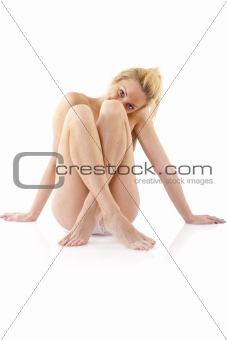 Naked blond woman