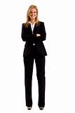 blonde businesswoman wearing office clothes