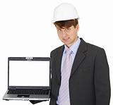 Construction engineer with computer