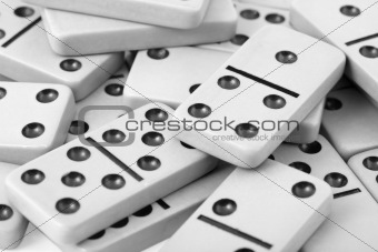 Old gray dominoes close up