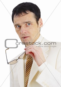 Portrait of pensive businessman