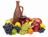 Artistic composition of fruit and jug