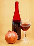 One bottle of pomegranate wine