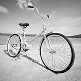 Old-fashioned bicycle - monochrome picture