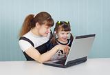 Training of child to work on computer in game form