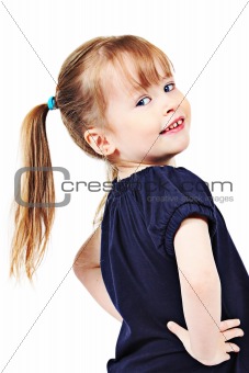 Adorable little girl isolated on white background