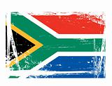 grunge south africa flag vector