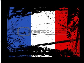 grunge French flag vector