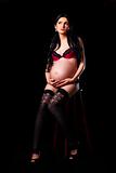 Beautiful pregnant woman in lingerie