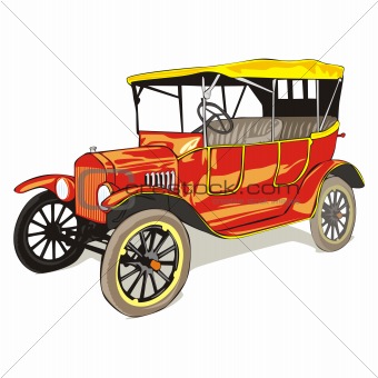 vector isolated old colored car