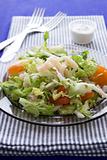 Fresh salad with shrimp and tomato