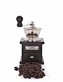 coffee grinder and coffee beans 