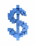 dollar pixel box symbol