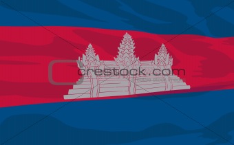 Vector flag of Cambodia