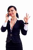  businesswoman on the phone winning
