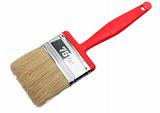 Single brush with red plastic handle