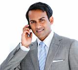 Portrait of a businessman taking a phone call